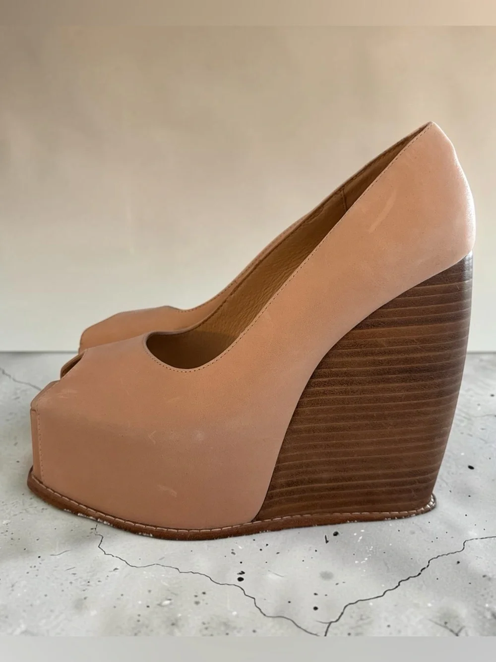 Nwot Zigi Milluh Peep Toe Platform Wedge Sandal